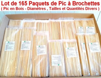 Lot de 165 Paquets de Pic à Brochettes - Pic en Bois de Diam…