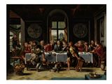 une image d'un tableau représentant un groupe de personnes assises autour d'une table