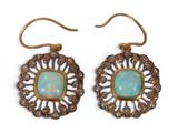 an image of a pair of oplite earrings on a white background