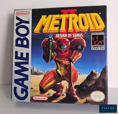 Illustration de la jaquette du jeu « Metroid : Le Retour de Samus » de Nintendo pour Game Boy
