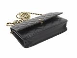 chanel black quilted lambskin flap bag