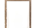 an old wooden frame with a white background