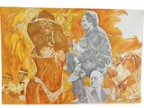 an image of a painting of a man and a woman with a lion
