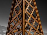 an image of a wooden table with a lattice design on it