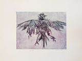 an image of a drawing of a bird with its wings spread