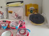 many different types of tape on the table
