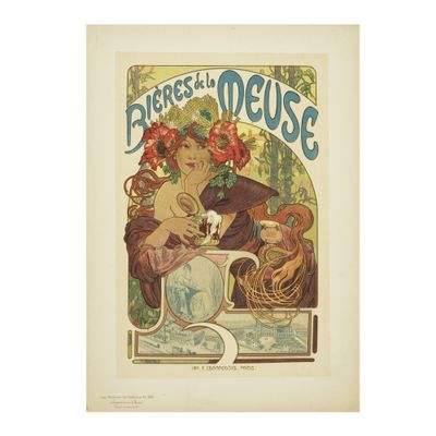 an old poster of a woman and a man sitting at a table