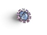 a blue sapphire and pink sapphire ring