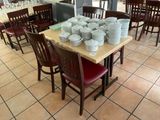 a table with a lot of plates and bowls on it