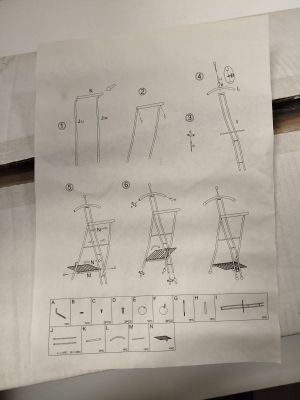 a piece of paper that has drawings of different types of chairs on it