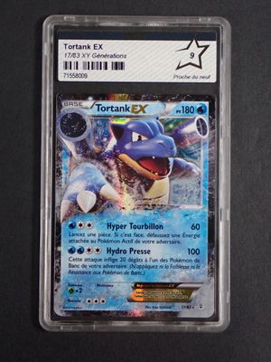 a close up of a pokemon trading card in a plastic holder