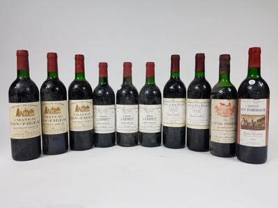 10 bouteilles SAINT-ÉMILION (dont 3 Yon-Figeac 1992)