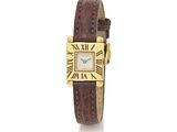 cartier an 18ct gold and leather wristwatch