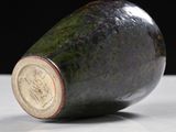 an avocado sitting on a table with a black background