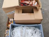 many boxes of food that are sitting on the ground