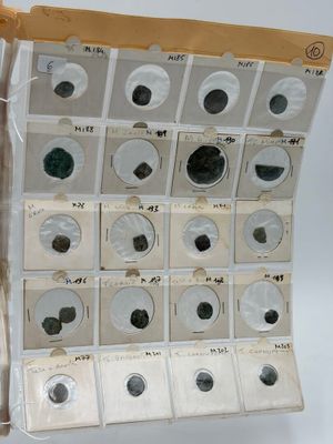 a picture of a display of coins in a plastic bag