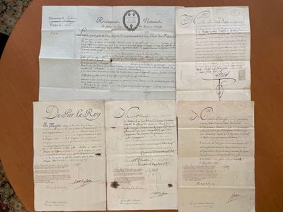 Lot de documents manuscrits 1- Pièce in folio.
