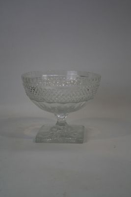 une image représentant un bol en verre posé sur un socle