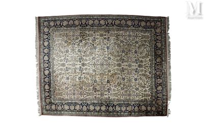an antique persian rug with an intricate design on a white background