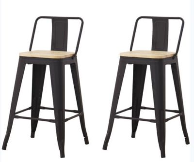 102 / Lot de 2 Tabourets de Bar en métal Noir Mat Styl…