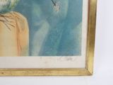 a painting of a bird sitting on top of a tree