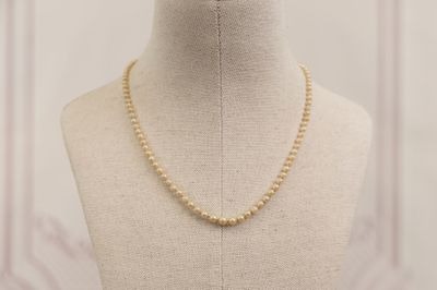 a close up of a mannequin with a necklace on it