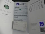 a passport with a picture of a green diamond on it