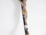 statue of jesus on the cross on a white background