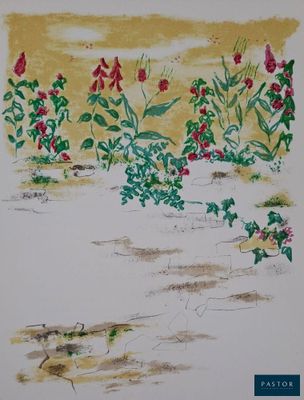 une photo d'un tableau de fleurs sur le mur