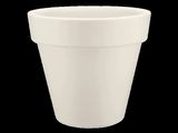 a white flower pot on a black background
