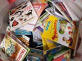 many children ' s books in a plastic container