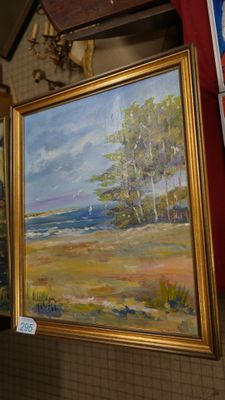 a picture of a painting hanging on a wall in a room