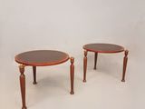 paire de tables basses en acajou et laiton
