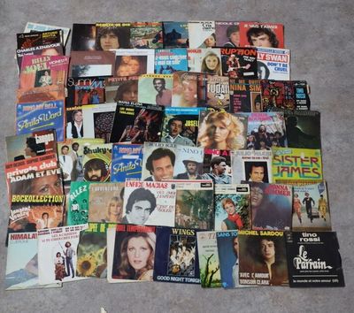 LOT DE VINYLES 45 TOURS Thématique : Variété française