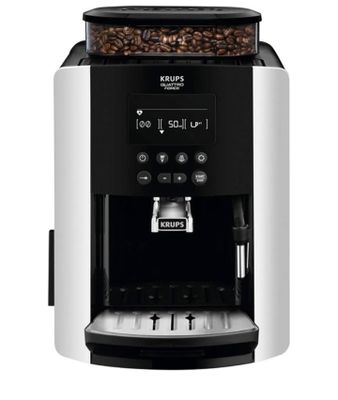 a coffee machine with coffee beans on top of it