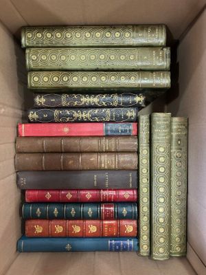 a box full of books that are sitting on a table