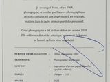 the certificate is signed by the photographer for his work
