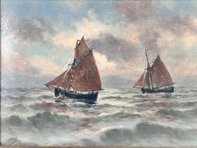 Romain STEPPE (1859-1927). Marine aux voiliers.