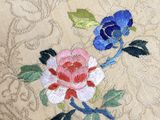 a close up of a piece of cloth with flowers on it