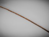 an old wooden stick with a long handle on a white surface