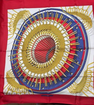 an image of a square scarf with a design on it