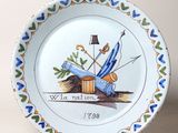 une assiette sur laquelle est peinte l'inscription « Washington »