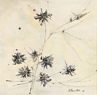 an image of a drawing of a bunch of flowers on a table