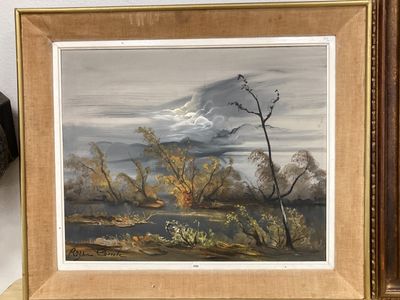 COMTE Roger (XXe). Temps gris. Huile sur panneau. - Photo 1