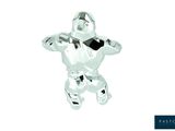 silver plated teddy bear charm on a white background