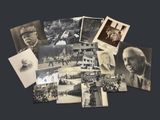several black and white photographs of men and women in military uniforms