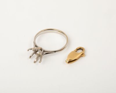 a gold and silver ring with a horse on it
