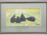 tableau représentant deux chats noirs couchés sur une surface verte