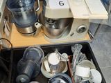 a picture of a kitchen counter with a blender and other kitchen items