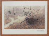une image représentant un tableau où l'on voit un oiseau perché dans l'herbe